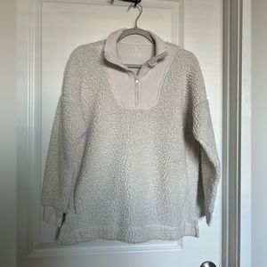 Aerie white fleece baggy sweater